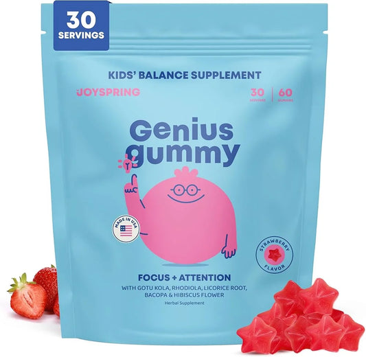 Genius Gummy gomitas botánicas para concentración y atención infantil – 30 porciones