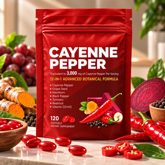 Cayenne Pepper 12 en 1 – 3.000 mg | 120 Softgels