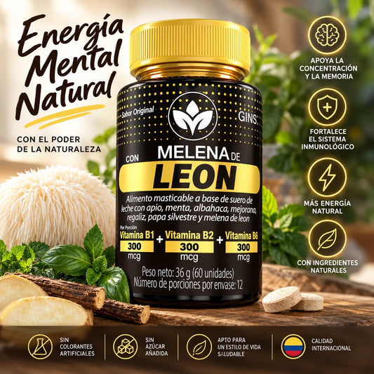 Melena de León – Gomitas Masticables con Vitaminas B1, B2 y B6 | 60 Unidades