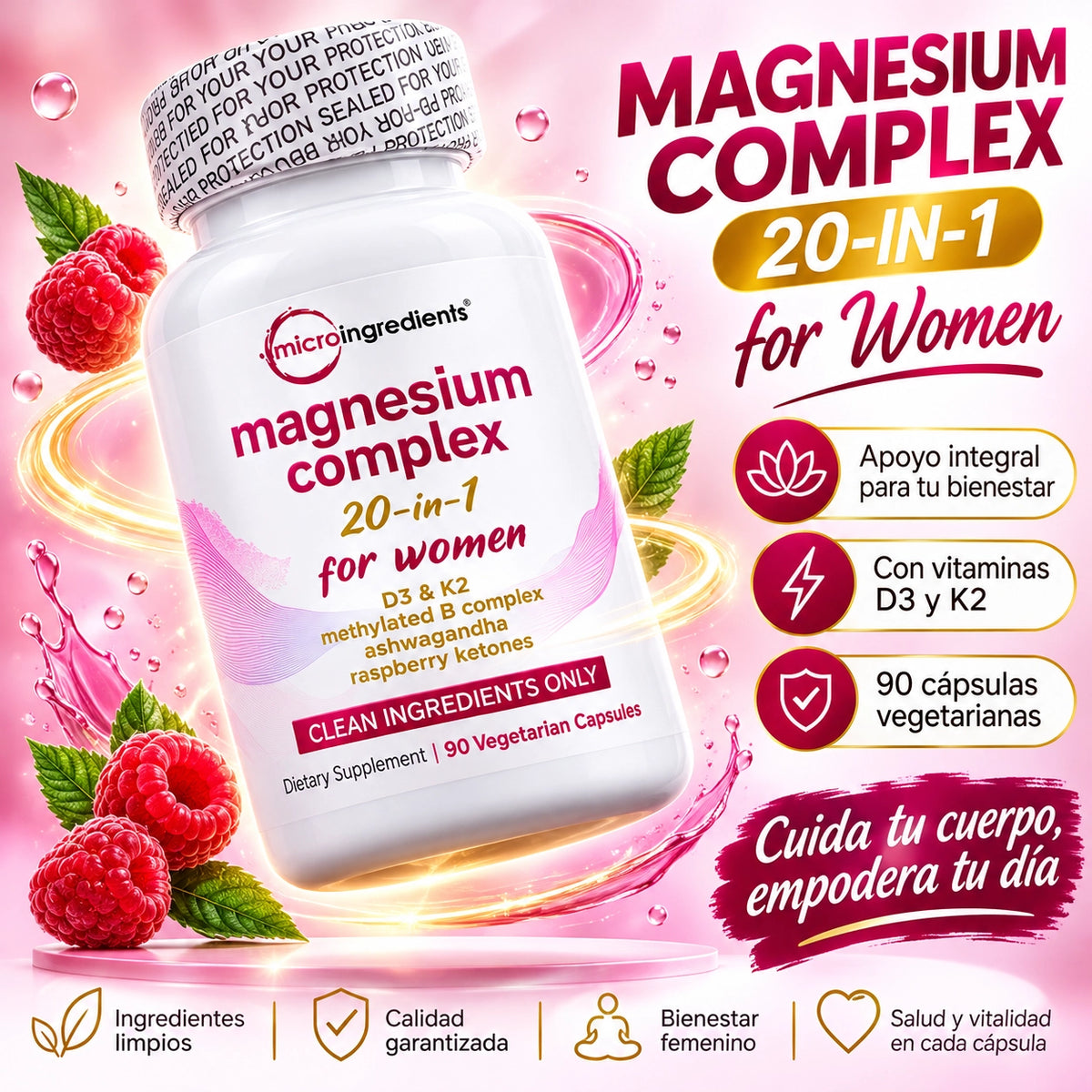 Magnesio 20 en 1 para Mujer · 90 Cápsulas