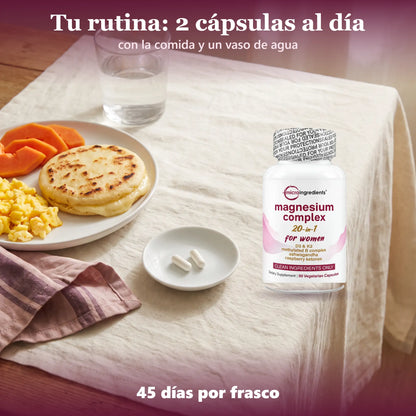 Rutina de 2 cápsulas al día con el desayuno, 45 días por frasco