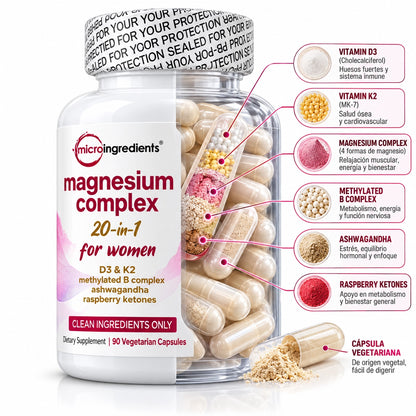 Magnesio 20 en 1 para Mujer · 90 Cápsulas